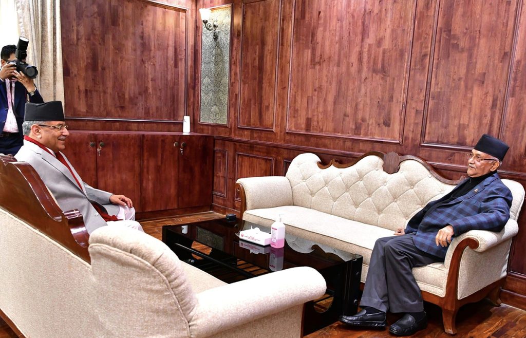 PM_Prachanda-and-KP-Oli-Meets-Singhadarbar-1024x658